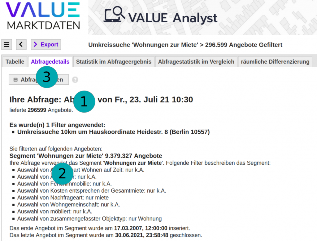 VALUE Analyst Anfragedetails