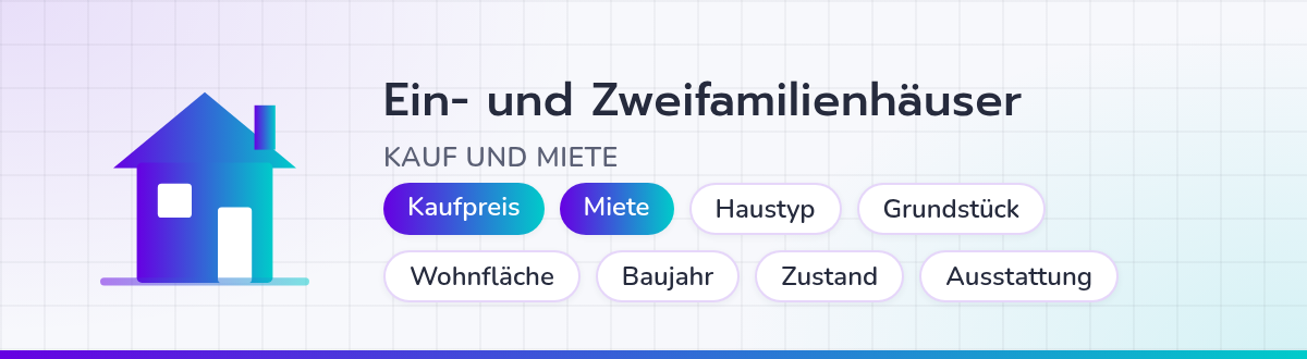 Preisdaten für Ein- und Zweifamilienhäuser: Kaufpreis, Miete, Haustyp und Objektmerkmale
